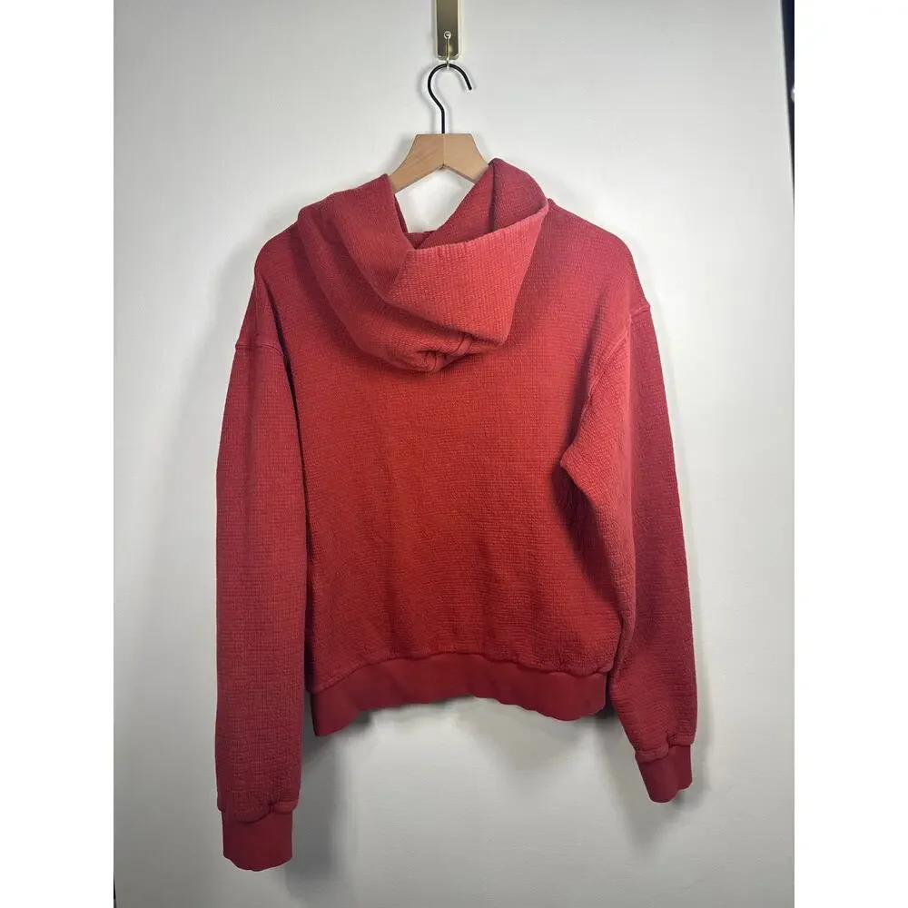 perfectwhitetee Azalia Waffle Hoodie in Red, Size Large - Picture 6 of 8
